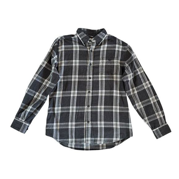 POISON Ride Like The Wind Upcycled Grunge Flannel Shirt 80s Retro Vintage Size M - Picture 4 of 13